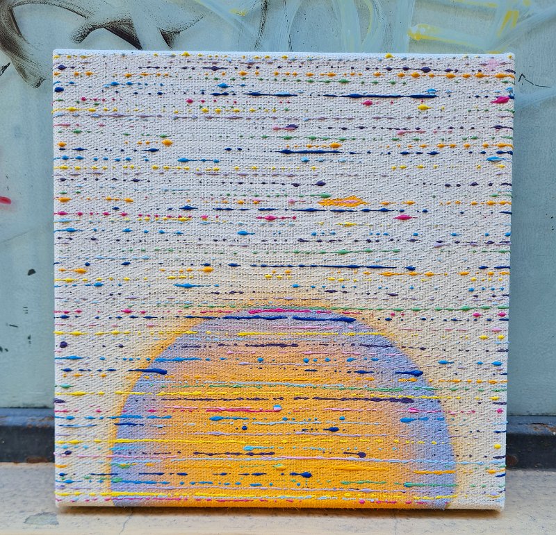 Coloured lines 5 2025, 25x25,  Lack-Spray auf LW, € 290